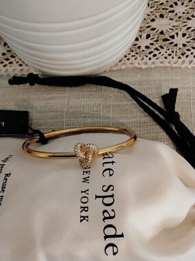 kate spade Gold Knot Bangle with Crystal Pavé Accent